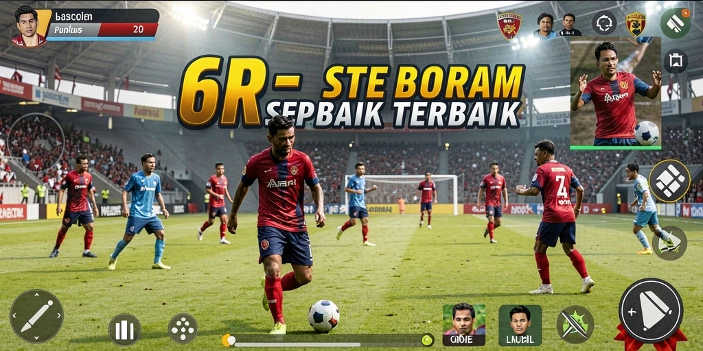 Gameplay mendebarkan dari 6RT yang penuh aksi sepak bola.