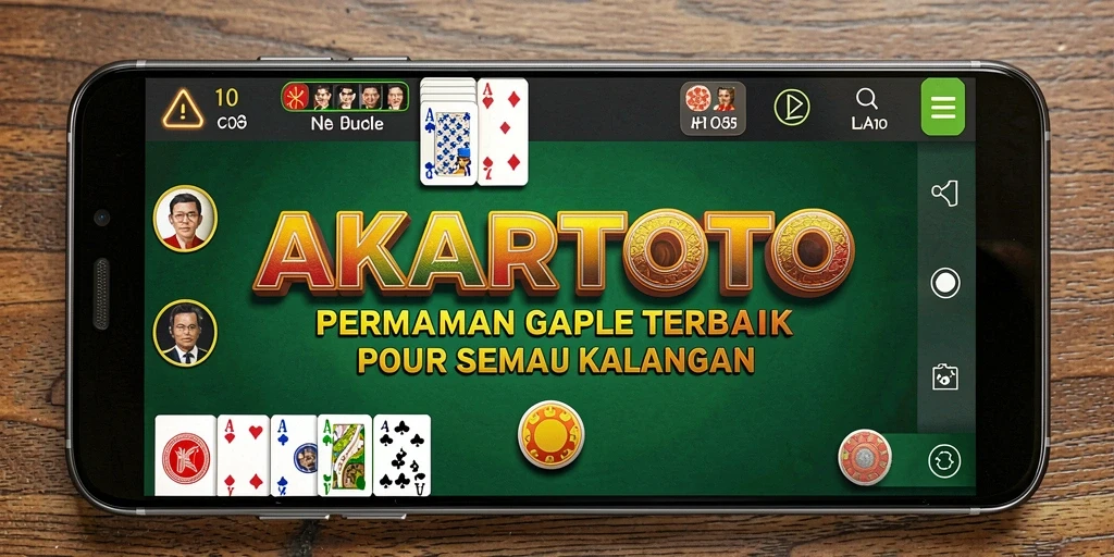 Tampilan seru gameplay Gaple di AKARTOTO dengan antarmuka yang menarik.