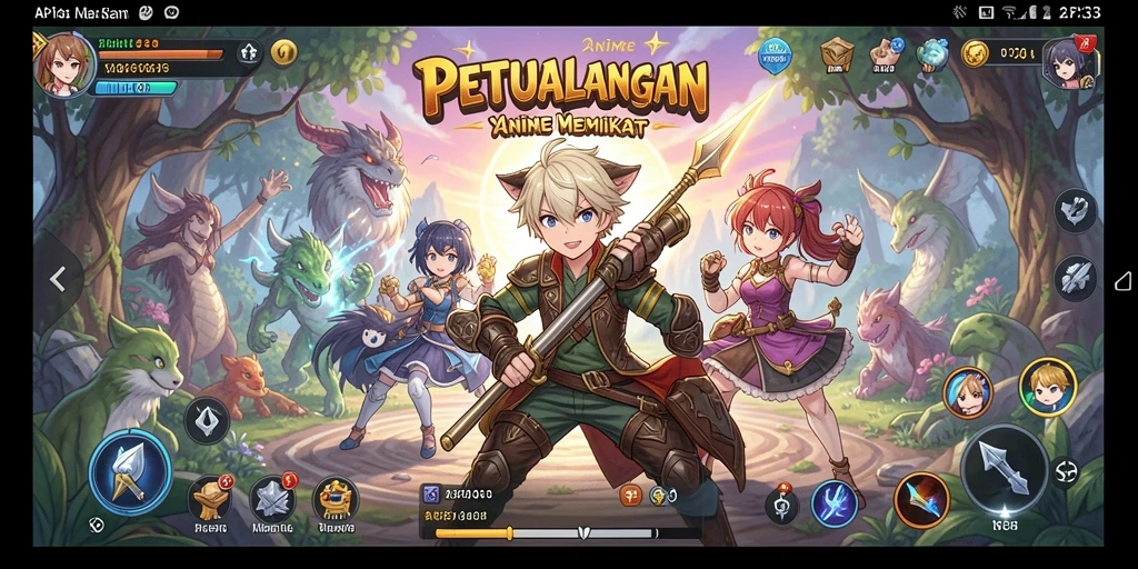 Tampilan menarik dari gameplay API33 dengan karakter Anime yang unik.