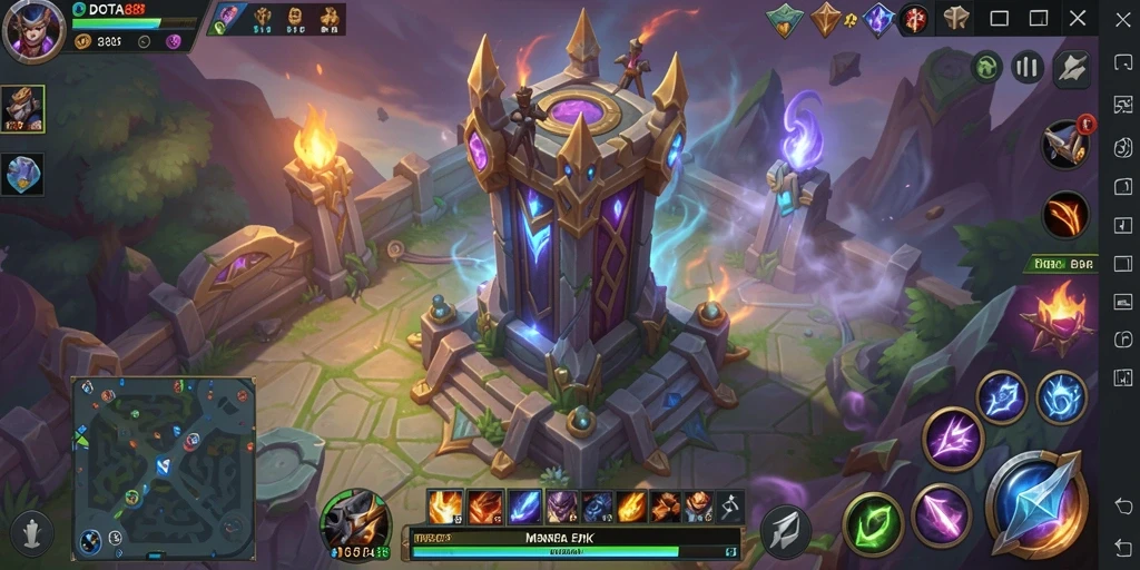Screenshot DOTA88 menunjukkan aksi pertahanan menara yang mendebarkan.