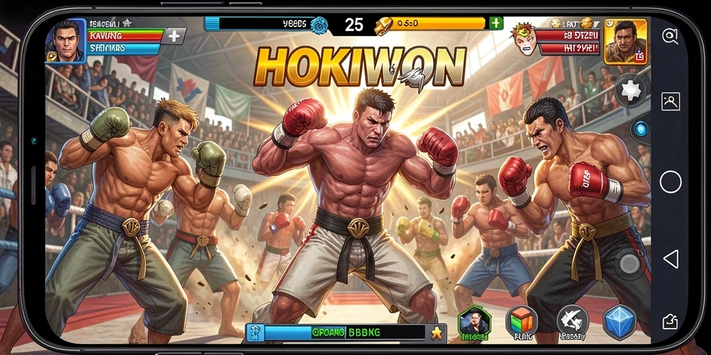 Gameplay menarik HOKIWON dengan pertarungan intens.