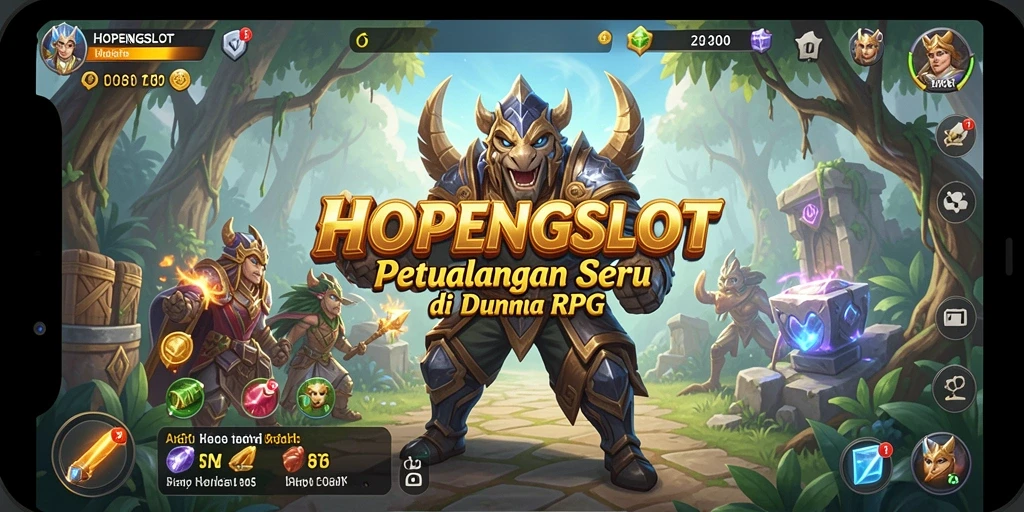 Gameplay seru HOPENGSLOT dengan karakter RPG yang menawan.